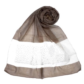 Diamond Studded Tissue Hijab - Brown